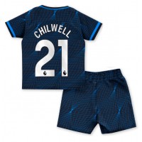 Chelsea Ben Chilwell #21 Vonkajší Detský futbalový dres 2023-24 Krátky Rukáv (+ trenírky)
